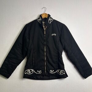 Equestrian Western Equine Couture Womens Small Black Embroidered Riding Jacket